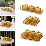 Maxbell Nordic Caddy Serving Platter Bowls with Lid Snack Plate for Caddy Home Party 3 Grids