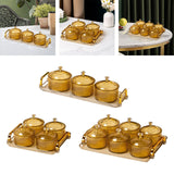 Maxbell Nordic Caddy Serving Platter Bowls with Lid Snack Plate for Caddy Home Party 3 Grids