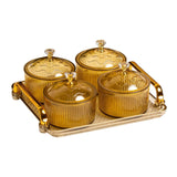 Maxbell Nordic Caddy Serving Platter Bowls with Lid Snack Plate for Caddy Home Party 4 Grids