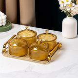 Maxbell Nordic Caddy Serving Platter Bowls with Lid Snack Plate for Caddy Home Party 4 Grids