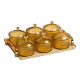 Maxbell Nordic Caddy Serving Platter Bowls with Lid Snack Plate for Caddy Home Party 6 Grids