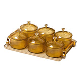 Maxbell Nordic Caddy Serving Platter Bowls with Lid Snack Plate for Caddy Home Party 6 Grids