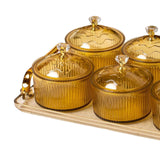 Maxbell Nordic Caddy Serving Platter Bowls with Lid Snack Plate for Caddy Home Party 6 Grids