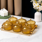 Maxbell Nordic Caddy Serving Platter Bowls with Lid Snack Plate for Caddy Home Party 6 Grids