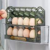 Maxbell 3 Tier Egg Holder with Handle Eggs Tray Bins for Cabinet Countertop White