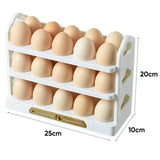 Maxbell 3 Tier Egg Holder with Handle Eggs Tray Bins for Cabinet Countertop White