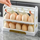 Maxbell 3 Tier Egg Holder with Handle Eggs Tray Bins for Cabinet Countertop White