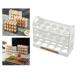 Maxbell 3 Tier Egg Holder with Handle Eggs Tray Bins for Cabinet Countertop White
