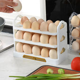 Maxbell 3 Tier Egg Holder with Handle Eggs Tray Bins for Cabinet Countertop White
