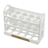 Maxbell 3 Tier Egg Holder with Handle Eggs Tray Bins for Cabinet Countertop White