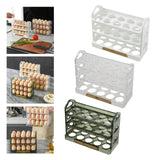 Maxbell 3 Tier Egg Holder with Handle Eggs Tray Bins for Cabinet Countertop White