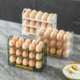 Maxbell 3 Tier Egg Holder with Handle Eggs Tray Bins for Cabinet Countertop White