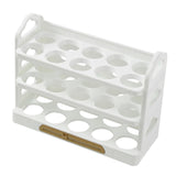 Maxbell 3 Tier Egg Holder with Handle Eggs Tray Bins for Cabinet Countertop White