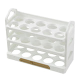 Maxbell 3 Tier Egg Holder with Handle Eggs Tray Bins for Cabinet Countertop White