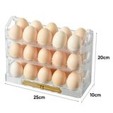 Maxbell 3 Tier Egg Holder with Handle Eggs Tray Bins for Cabinet Countertop Clear