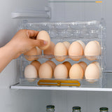 Maxbell 3 Tier Egg Holder with Handle Eggs Tray Bins for Cabinet Countertop Clear