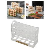 Maxbell 3 Tier Egg Holder with Handle Eggs Tray Bins for Cabinet Countertop Clear