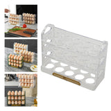 Maxbell 3 Tier Egg Holder with Handle Eggs Tray Bins for Cabinet Countertop Clear