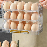 Maxbell 3 Tier Egg Holder with Handle Eggs Tray Bins for Cabinet Countertop Clear
