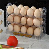 Maxbell 3 Tier Egg Holder with Handle Eggs Tray Bins for Cabinet Countertop Clear