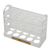 Maxbell 3 Tier Egg Holder with Handle Eggs Tray Bins for Cabinet Countertop Clear
