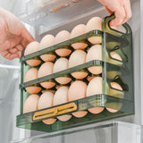 Maxbell 3 Tier Egg Holder with Handle Eggs Tray Bins for Cabinet Countertop Clear