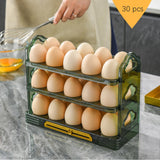Maxbell 3 Tier Egg Holder with Handle Eggs Tray Bins for Cabinet Countertop Green