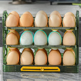 Maxbell 3 Tier Egg Holder with Handle Eggs Tray Bins for Cabinet Countertop Green