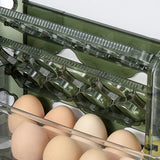 Maxbell 3 Tier Egg Holder with Handle Eggs Tray Bins for Cabinet Countertop Green