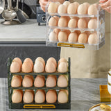 Maxbell 3 Tier Egg Holder with Handle Eggs Tray Bins for Cabinet Countertop Green