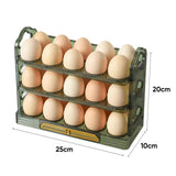 Maxbell 3 Tier Egg Holder with Handle Eggs Tray Bins for Cabinet Countertop Green