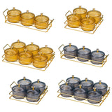 Maxbell Snack Dishes Storage Container Fruit Tray for Countertop 3 Bowls Golden