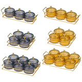 Maxbell Snack Dishes Storage Container Fruit Tray for Countertop 3 Bowls Golden