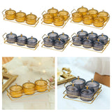 Maxbell Snack Dishes Storage Container Fruit Tray for Countertop 3 Bowls Golden