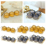 Maxbell Snack Dishes Storage Container Fruit Tray for Countertop 3 Bowls Golden