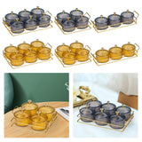 Maxbell Snack Dishes Storage Container Fruit Tray for Countertop 3 Bowls Golden