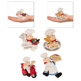 Maxbell Chef Statue Fridge Magnet Resin Creative Decoration 3D for Kitchen Maps Rider