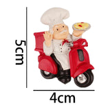 Maxbell Chef Statue Fridge Magnet Resin Creative Decoration 3D for Kitchen Maps Rider