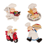 Maxbell Chef Statue Fridge Magnet Resin Creative Decoration 3D for Kitchen Maps Rider