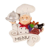 Maxbell Chef Statue Fridge Magnet Resin Creative Decoration 3D for Kitchen Maps Fruit Basket