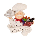 Maxbell Chef Statue Fridge Magnet Resin Creative Decoration 3D for Kitchen Maps Fruit Basket