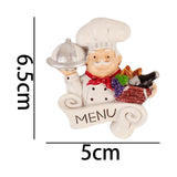 Maxbell Chef Statue Fridge Magnet Resin Creative Decoration 3D for Kitchen Maps Fruit Basket