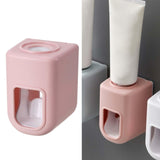 Maxbell Wall Mounted Toothpaste Dispenser Automatic Bathroom Accessories for Home Pink