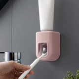 Maxbell Wall Mounted Toothpaste Dispenser Automatic Bathroom Accessories for Home Pink