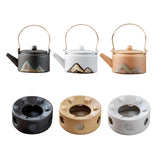 Maxbell 350ml Ceramic Teapot with Handle Household for Loose Tea Women Gift Home Black