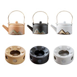 Maxbell 350ml Ceramic Teapot with Handle Household for Loose Tea Women Gift Home Black
