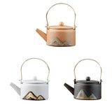 Maxbell 350ml Ceramic Teapot with Handle Household for Loose Tea Women Gift Home Black