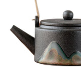 Maxbell 350ml Ceramic Teapot with Handle Household for Loose Tea Women Gift Home Black