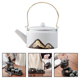 Maxbell 350ml Ceramic Teapot with Handle Household for Loose Tea Women Gift Home White