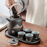 Maxbell 350ml Ceramic Teapot with Handle Household for Loose Tea Women Gift Home White